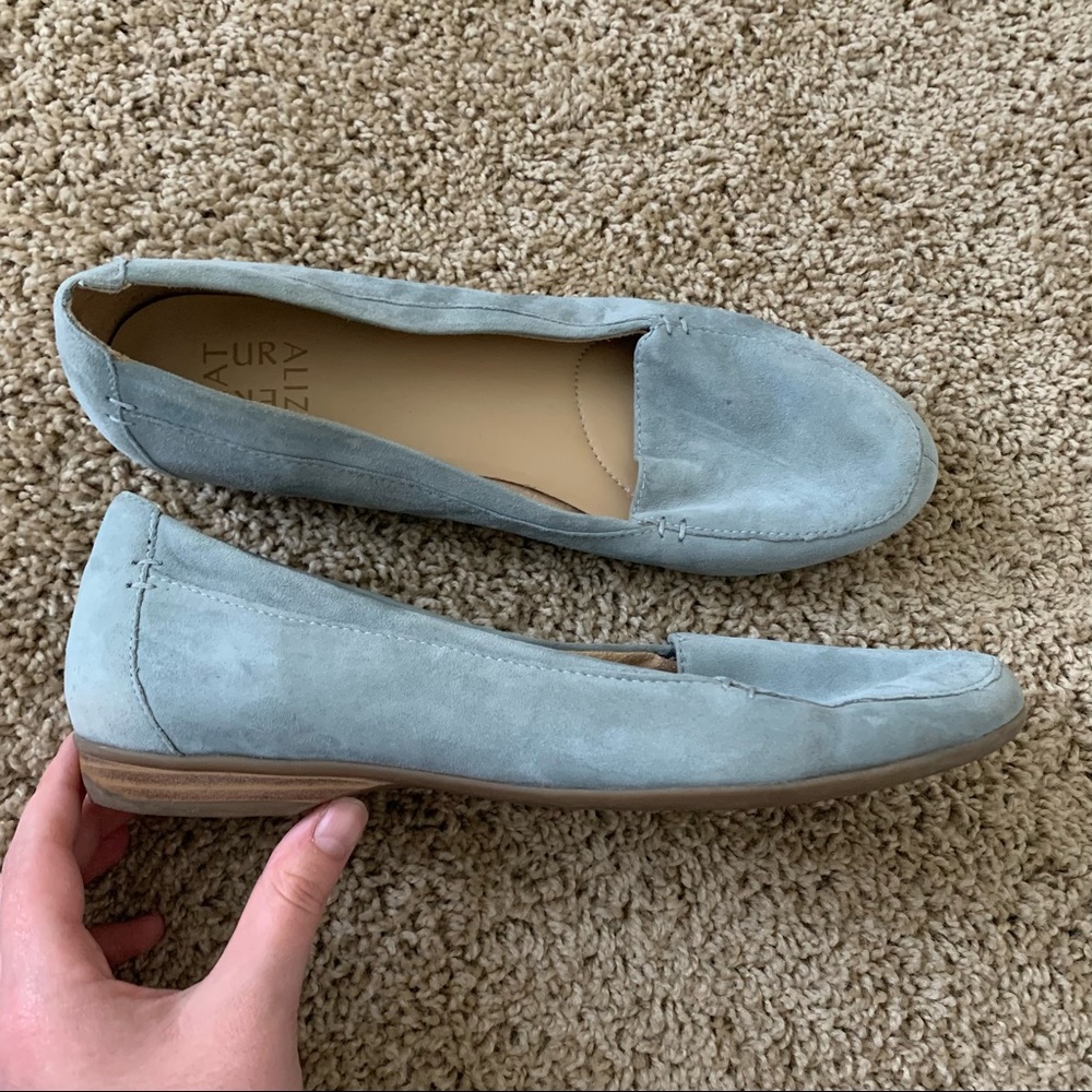 Naturalizer Faux Suede Slip-On Blue Loafers